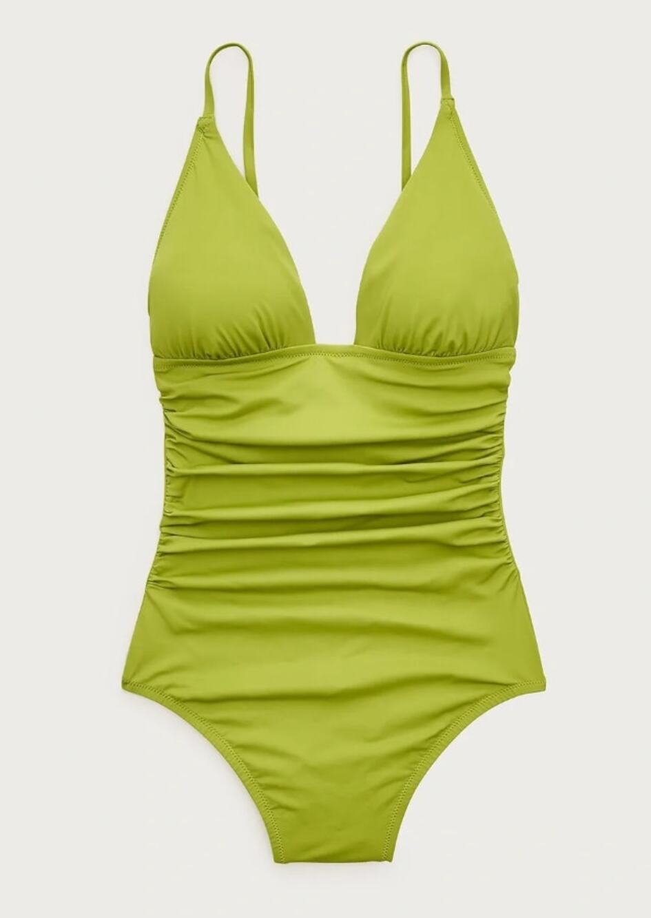 J.Crew Ruched V Neck One Piece Swim Suit 4 NWT Vibrant Green CS327